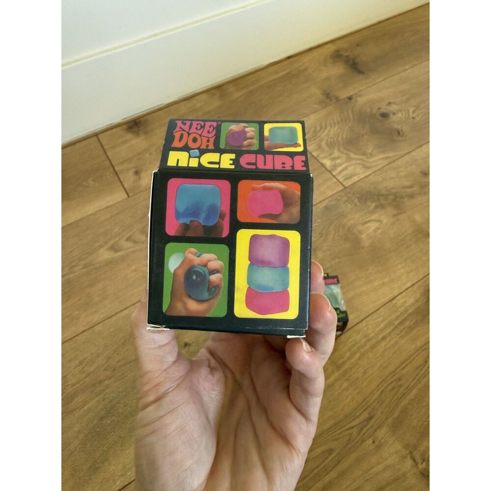 NEEDOH nice cube lot 5 blue stress reliever squish slime NEW NWt - Picture 3 of 4